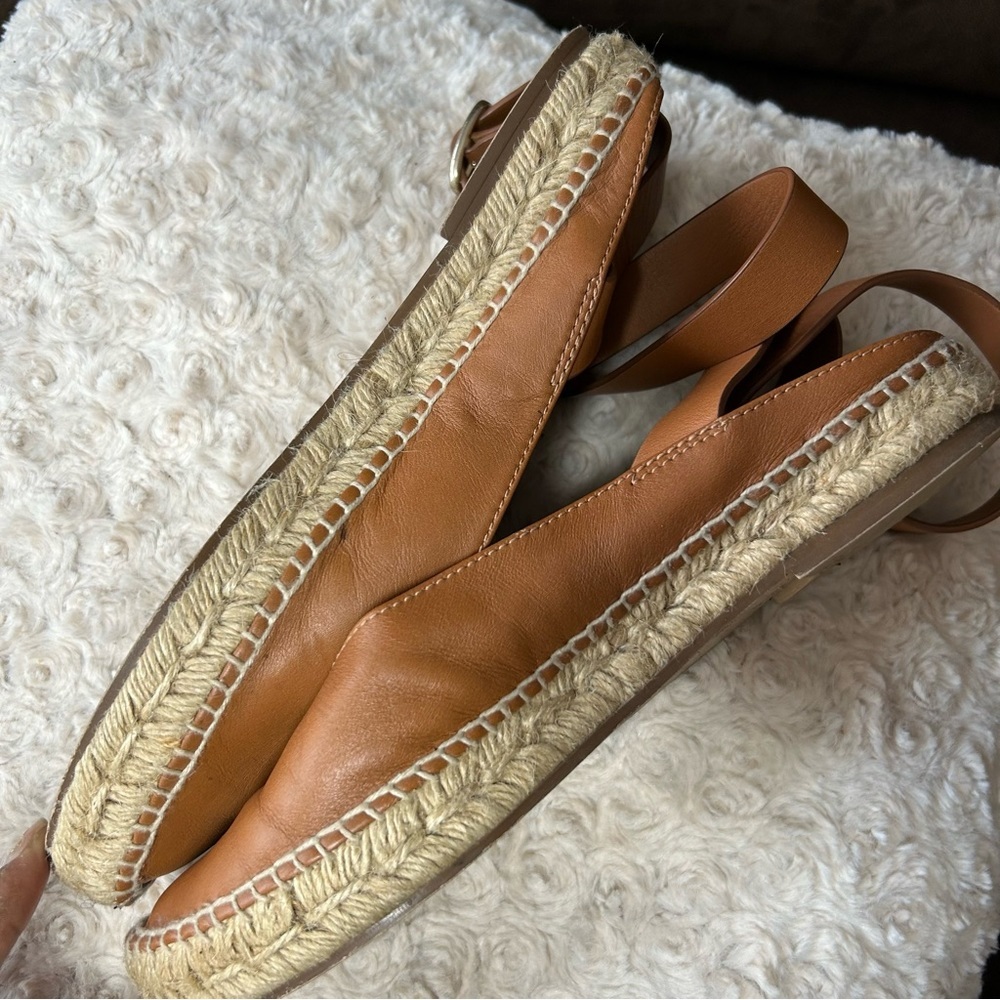 Stuart Weitzman camel round toe around the ankle espadrilles size 7.5 M - Picture 6 of 11